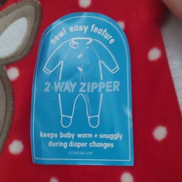 Carter's Sleep and Play reindeer christmas  holiday sleeper  outfit  Sz 3m  NWT - Picture 3 of 6